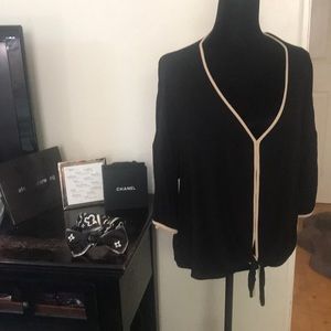 ELLA MOSS black rayon top L